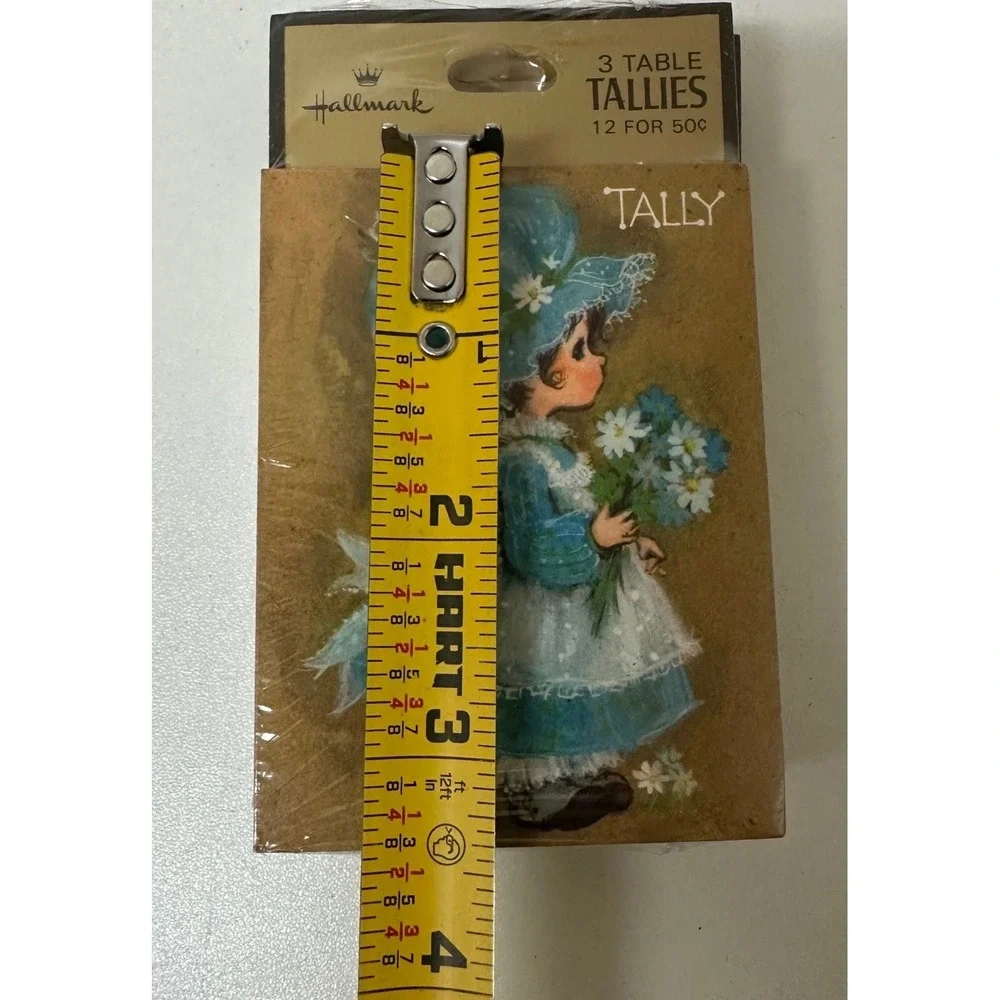 Vintage Hallmark Bridge Tally Cards 3 Packs Blue Bonnet Girl Flowers Made in USA